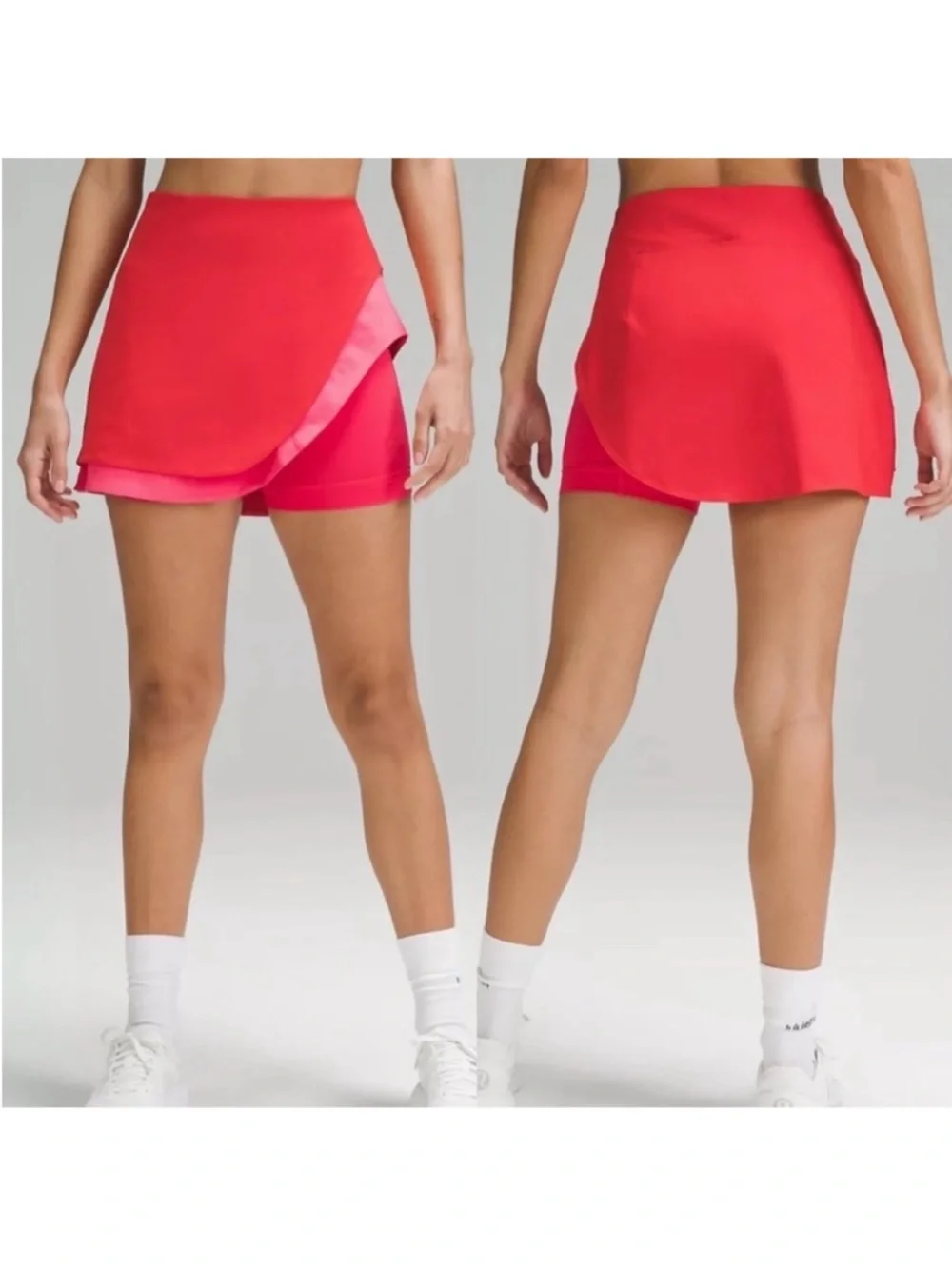 Lululemon Red Asymmetrical Layered High-Rise Tennis Skort Size 6 (Small)